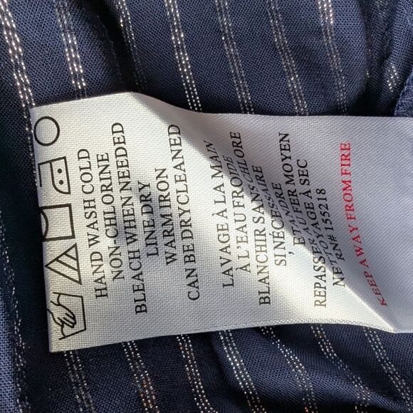 WILDFANG nwt Navy Empower Pinstripe Shirt Dress Knee Length Size S - Picture 10 of 15